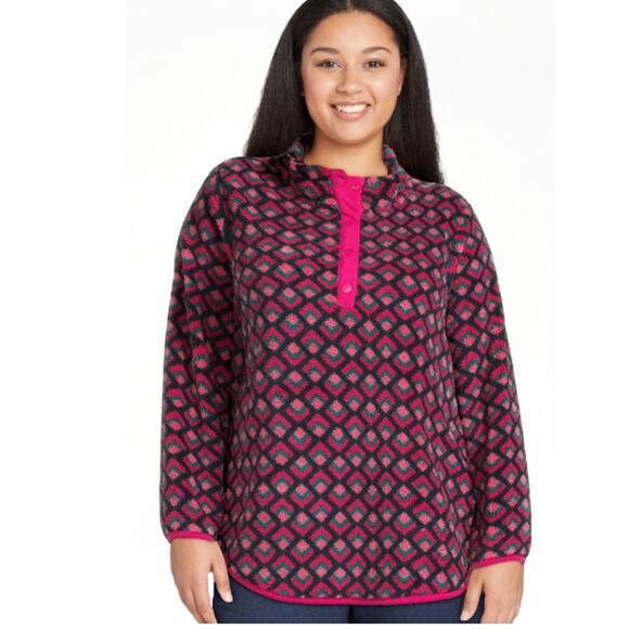 Terra & Sky Women’s Plus Size Quarter Snap Faux Sherpa Pullover, SIZE 2XL, 20-22 - Picture 7 of 8